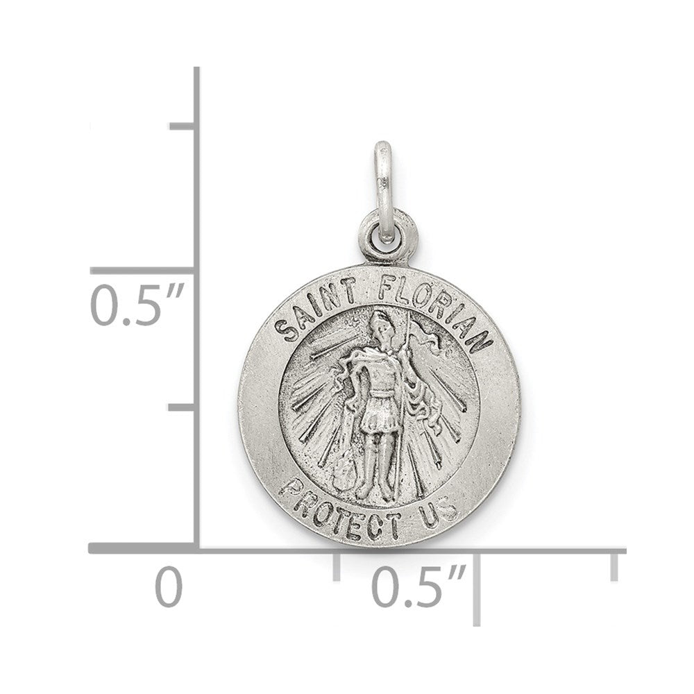 Sterlingsilber Antikisiert Saint Florian Medaille