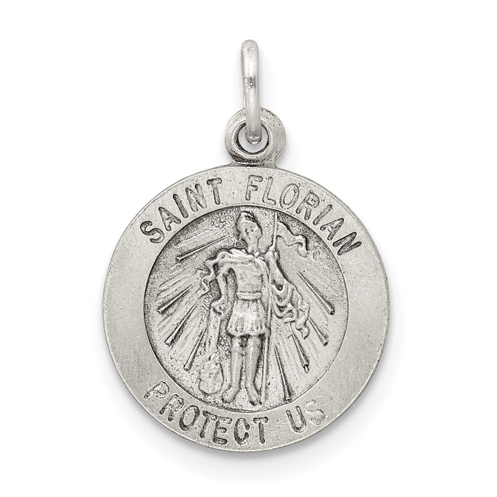 Sterlingsilber Antikisiert Saint Florian Medaille