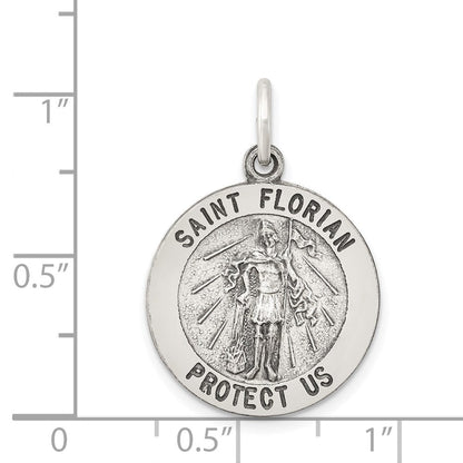 Sterlingsilber Antikisiert Saint Florian Medaille