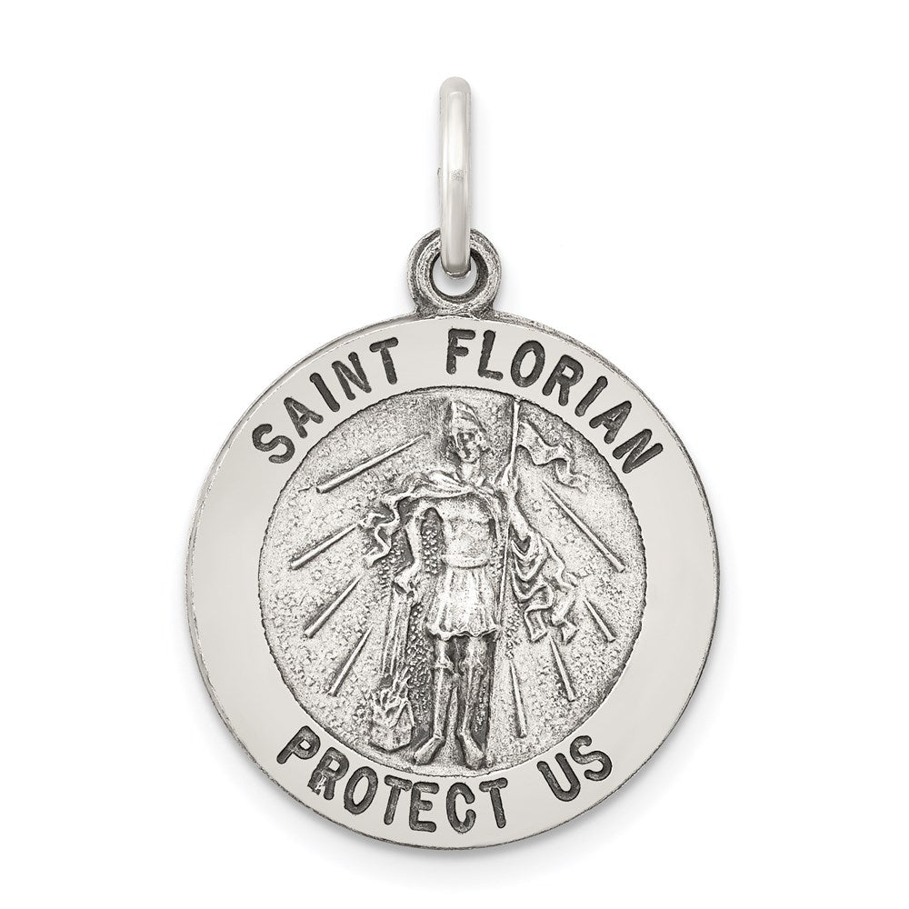 Sterlingsilber Antikisiert Saint Florian Medaille