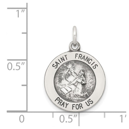 Sterlingsilber Antikisiert Saint Franziskus Medaille