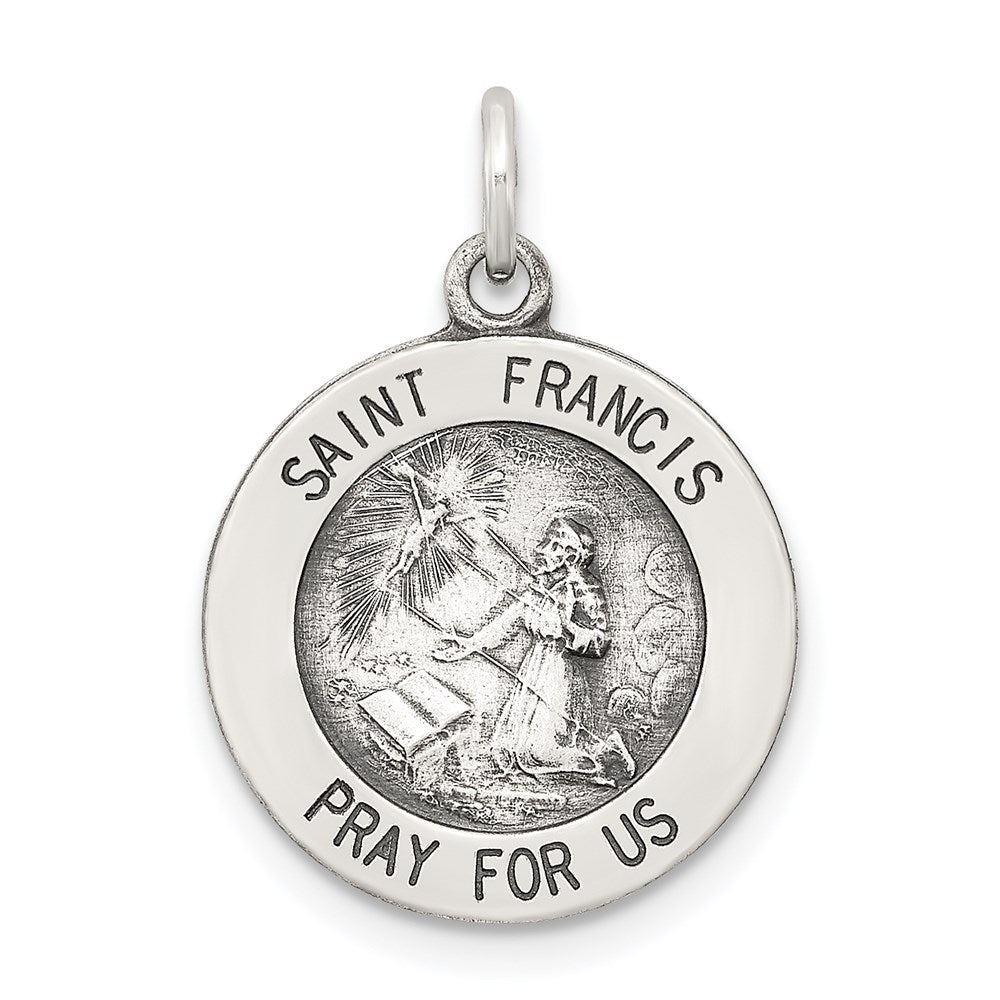 Sterlingsilber Antikisiert Saint Franziskus Medaille