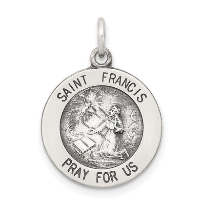 Sterlingsilber Antikisiert Saint Franziskus Medaille