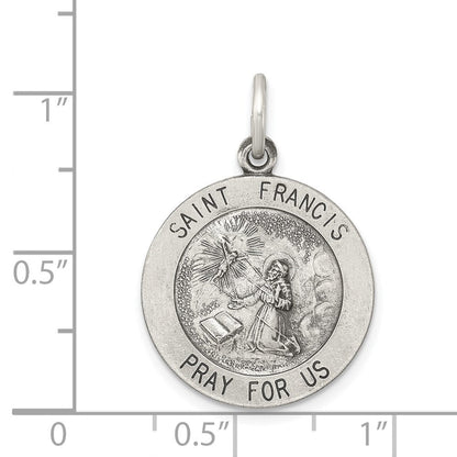 Sterlingsilber Antikisiert Saint Franziskus Medaille