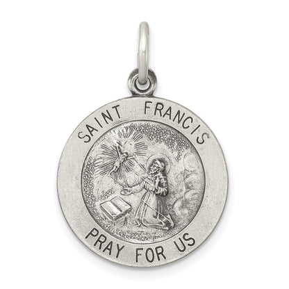 Sterlingsilber Antikisiert Saint Franziskus Medaille