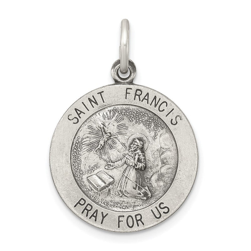 Sterlingsilber Antikisiert Saint Franziskus Medaille