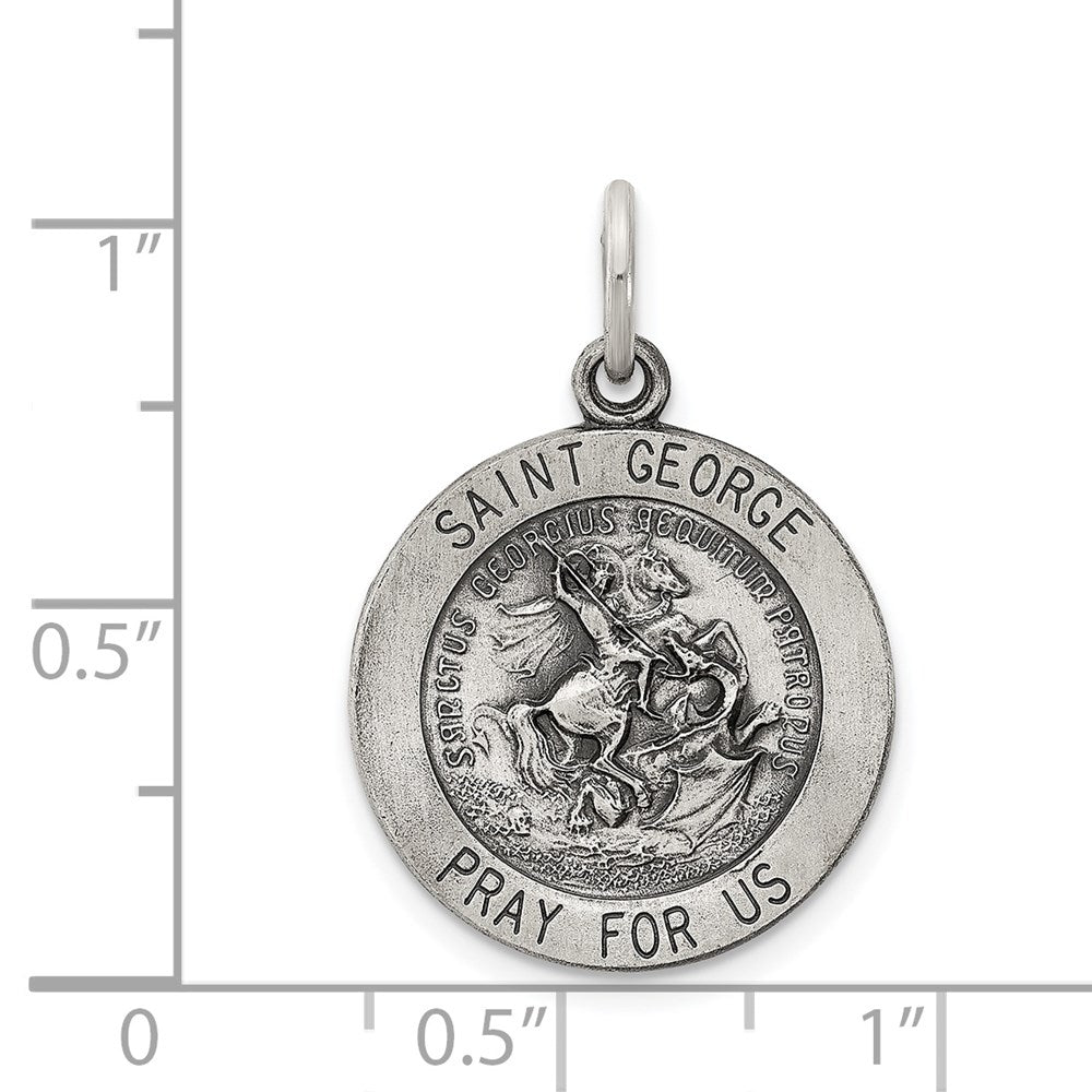 Sterlingsilber Antikisiert Saint George Medaille