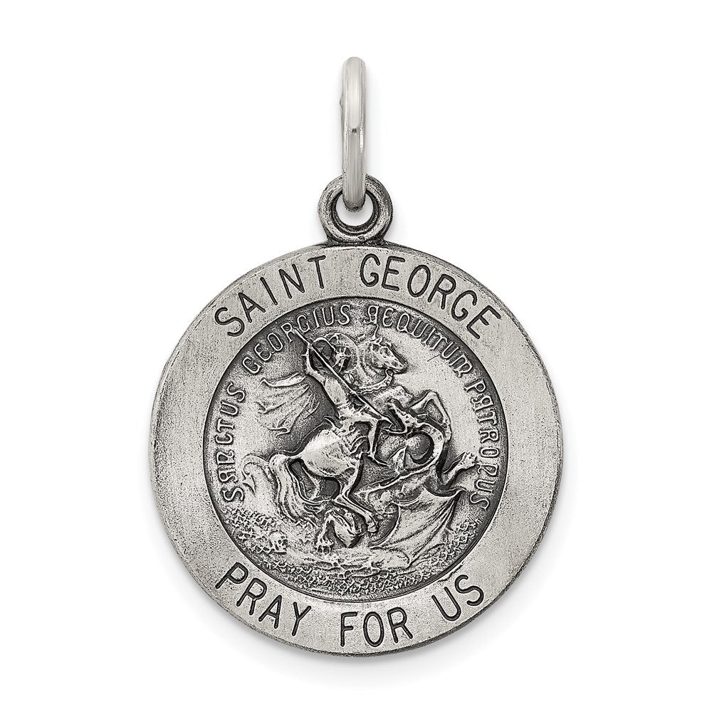 Sterlingsilber Antikisiert Saint George Medaille
