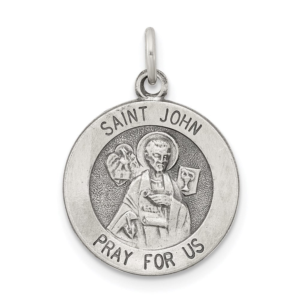 Sterlingsilber Antikisiert Saint John Medaille