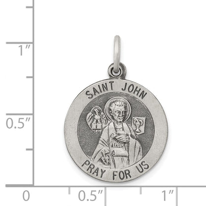 Sterlingsilber Antikisiert Saint John Medaille