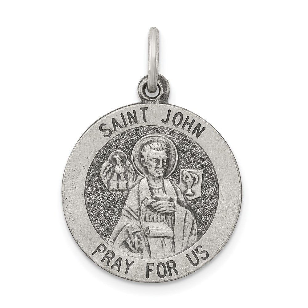 Sterlingsilber Antikisiert Saint John Medaille