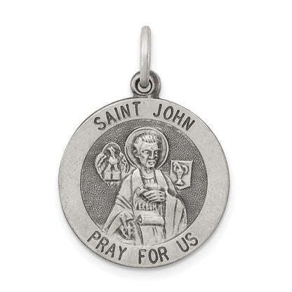 Sterlingsilber Antikisiert Saint John Medaille