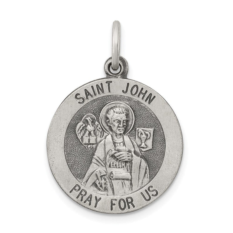 Sterlingsilber Antikisiert Saint John Medaille