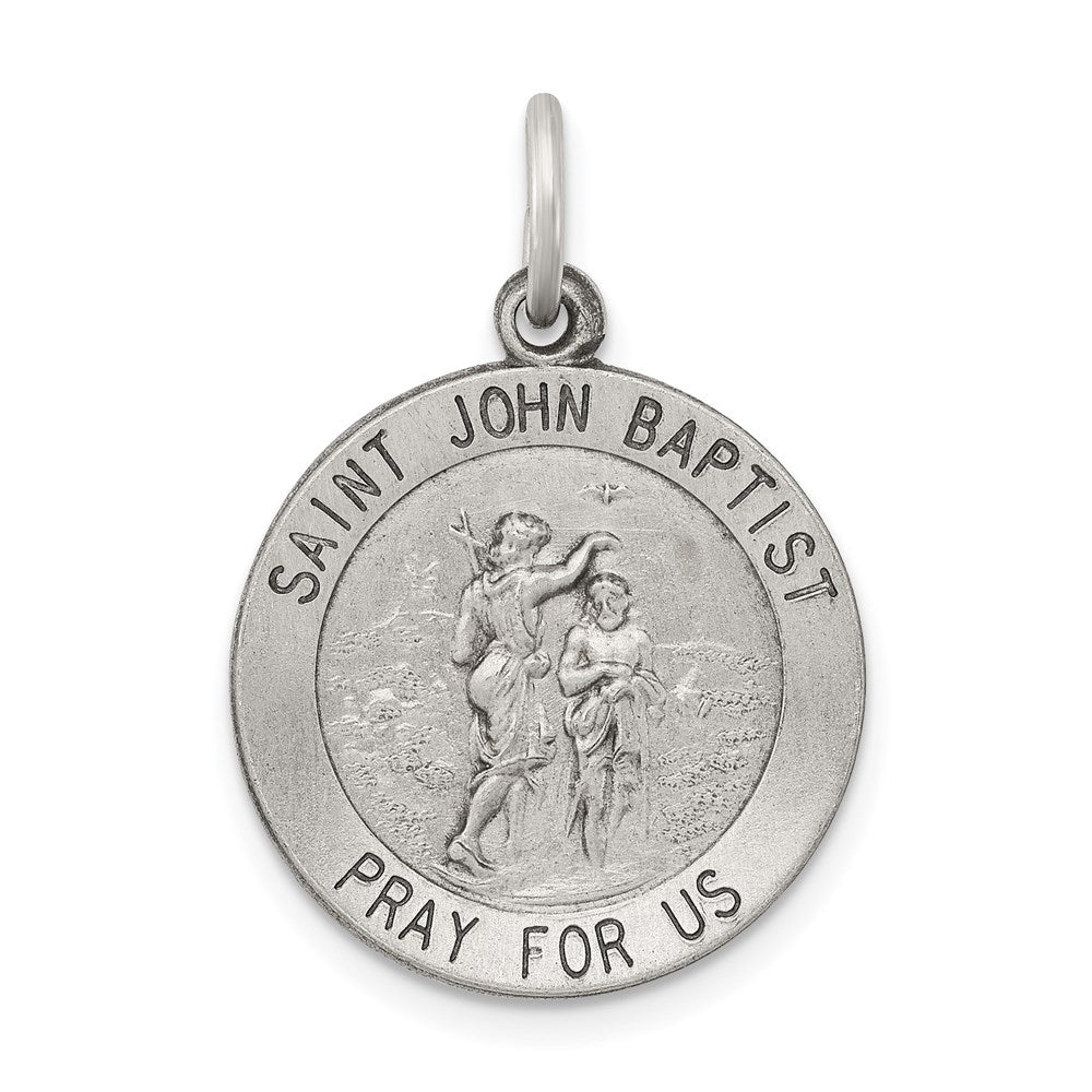 Sterlingsilber Antikisiert Saint John The Baptist Medaille