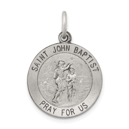 Sterlingsilber Antikisiert Saint John The Baptist Medaille