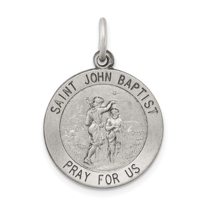 Sterlingsilber Antikisiert Saint John The Baptist Medaille