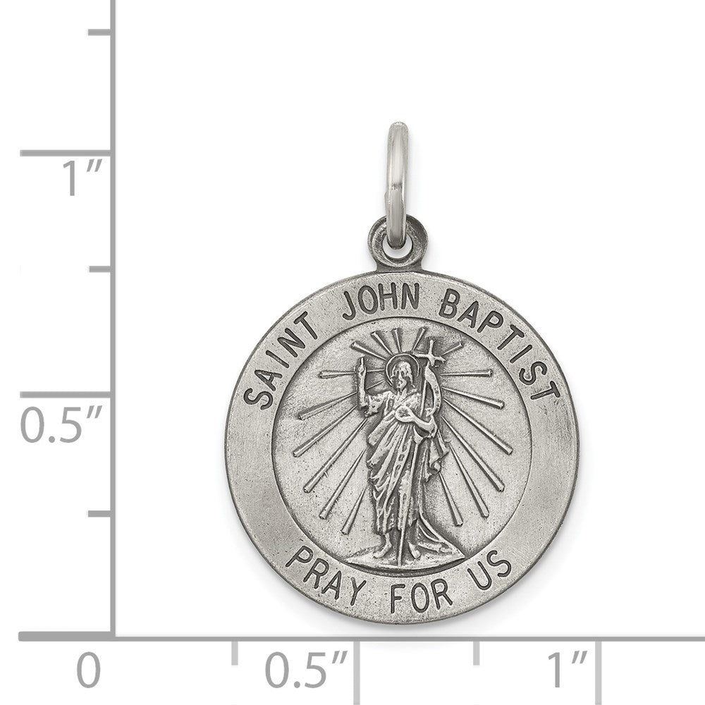 Sterlingsilber Antikisiert Saint John The Baptist Medaille