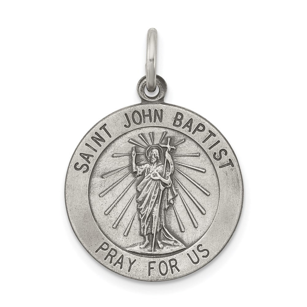 Sterlingsilber Antikisiert Saint John The Baptist Medaille
