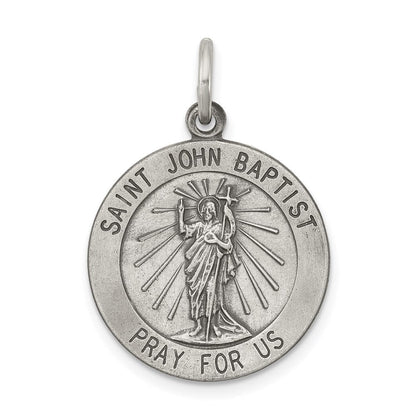 Sterlingsilber Antikisiert Saint John The Baptist Medaille