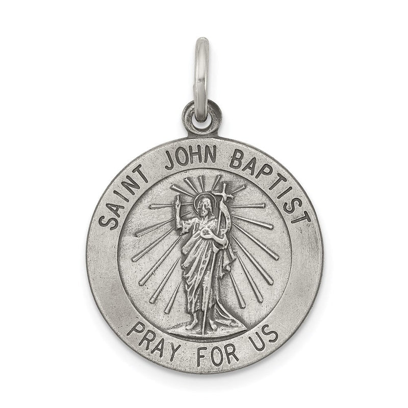 Sterlingsilber Antikisiert Saint John The Baptist Medaille