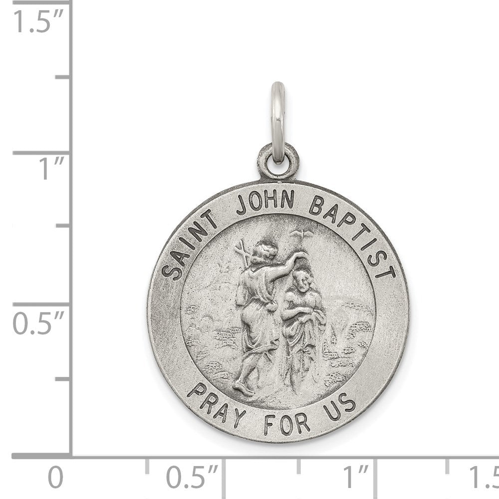 Sterlingsilber Antikisiert Saint John The Baptist Medaille