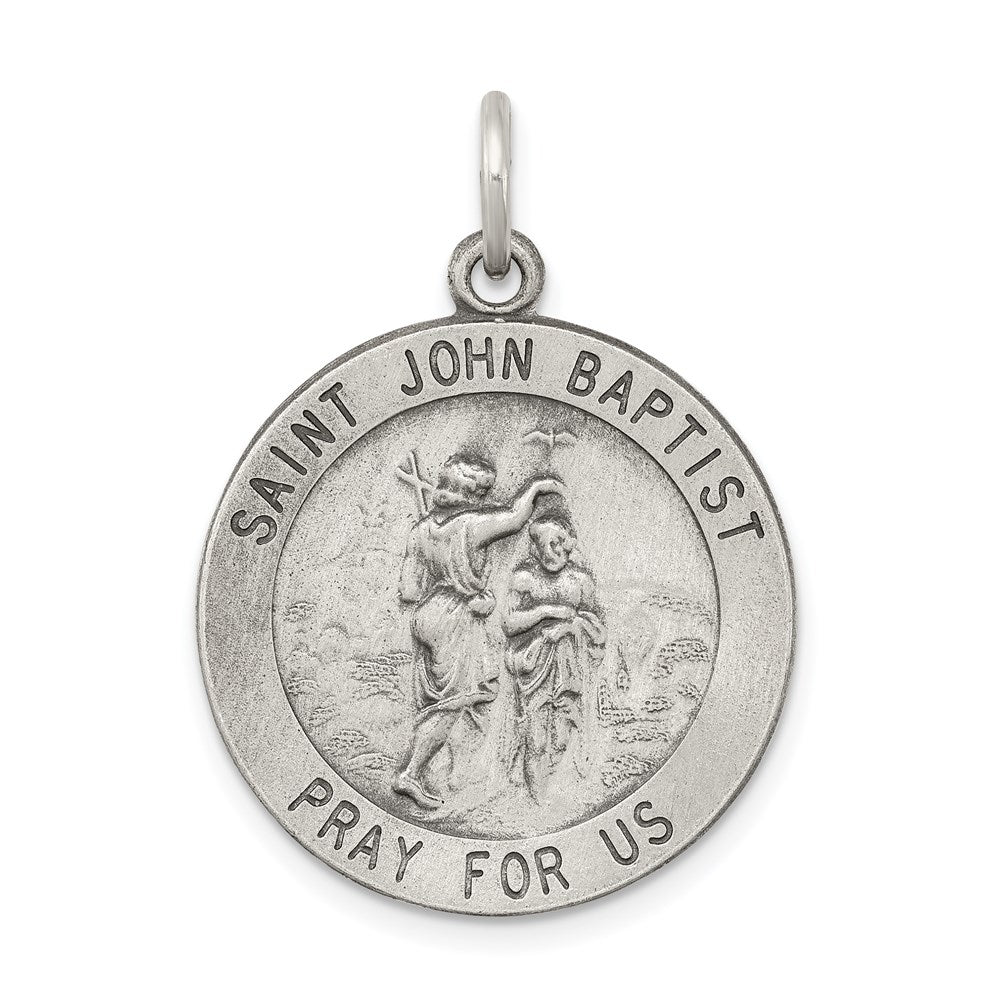 Sterlingsilber Antikisiert Saint John The Baptist Medaille