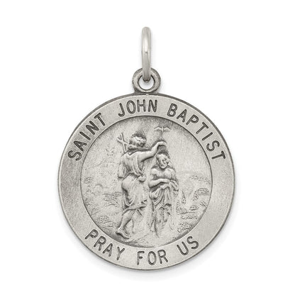 Sterlingsilber Antikisiert Saint John The Baptist Medaille