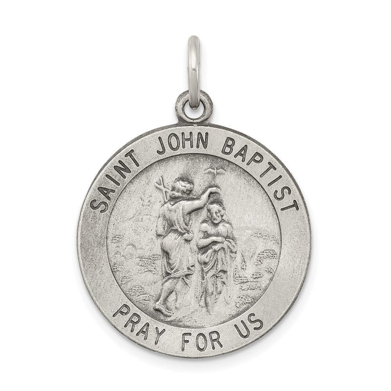 Sterlingsilber Antikisiert Saint John The Baptist Medaille