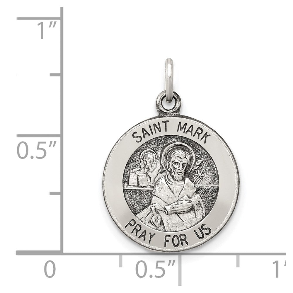 Sterlingsilber Antikisiert Saint Mark Medaille
