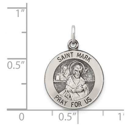 Sterlingsilber Antikisiert Saint Mark Medaille
