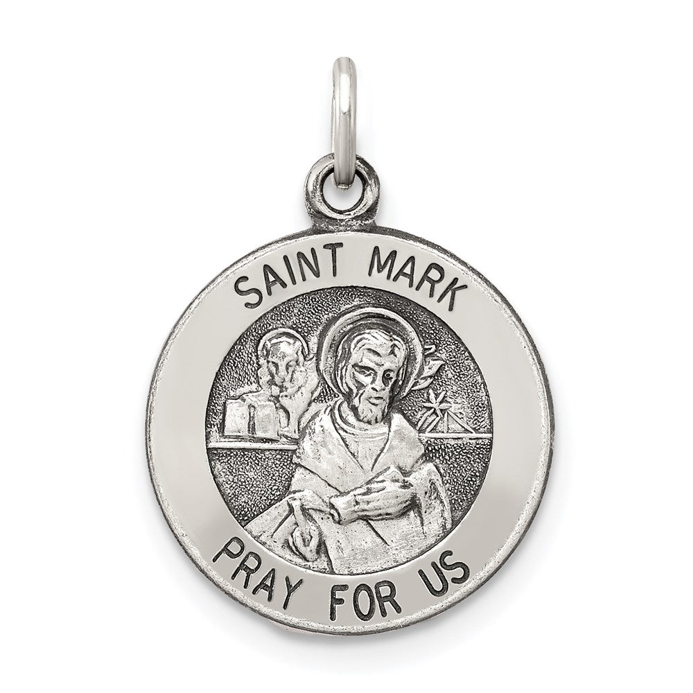 Sterlingsilber Antikisiert Saint Mark Medaille