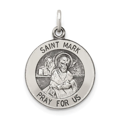 Sterlingsilber Antikisiert Saint Mark Medaille