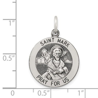 Sterlingsilber Antikisiert Saint Mark Medaille