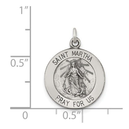 Sterlingsilber Antikisiert Saint Martha Medaille