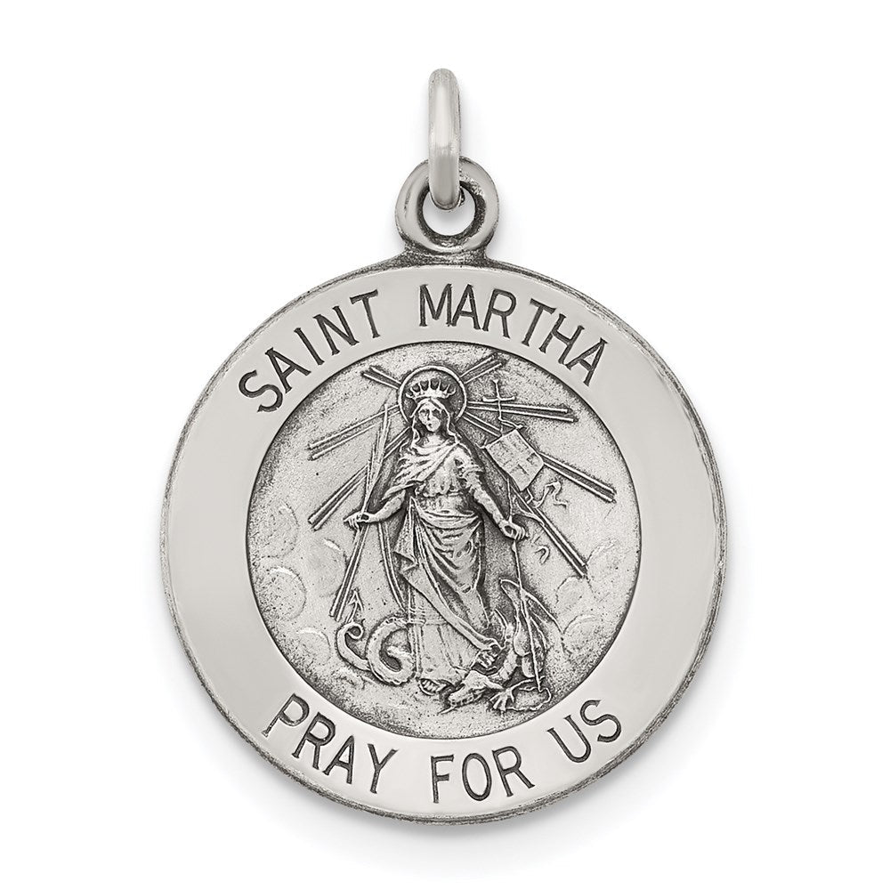 Sterlingsilber Antikisiert Saint Martha Medaille