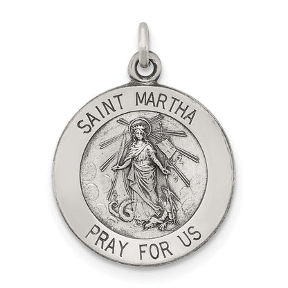 Sterlingsilber Antikisiert Saint Martha Medaille