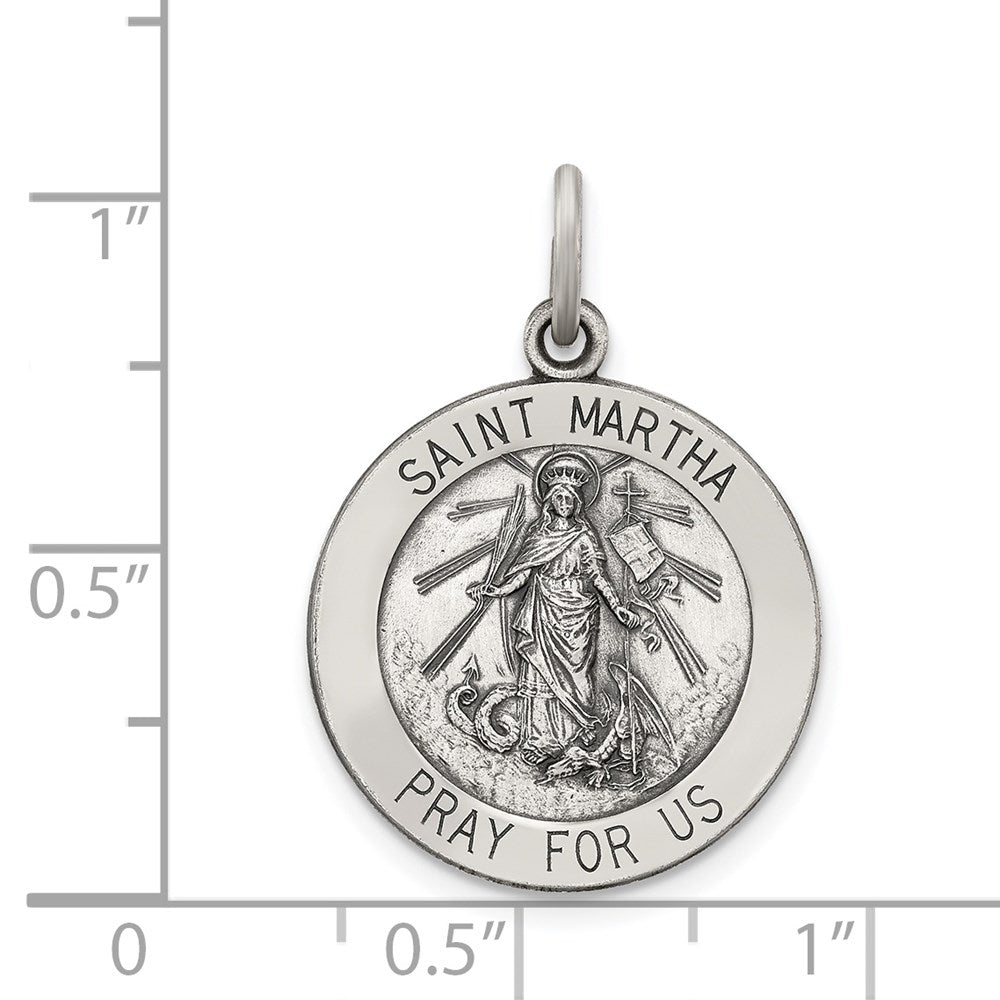 Sterlingsilber Antikisiert Saint Martha Medaille