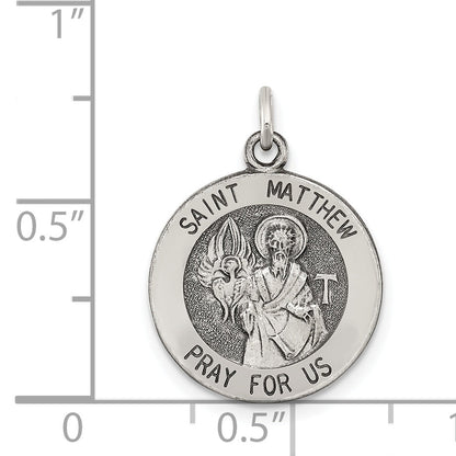 Sterlingsilber Antikisiert Saint Matthew Medaille