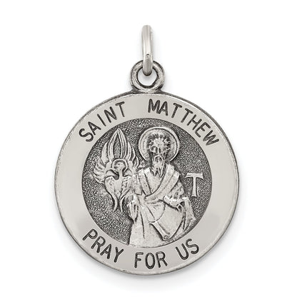 Sterlingsilber Antikisiert Saint Matthew Medaille