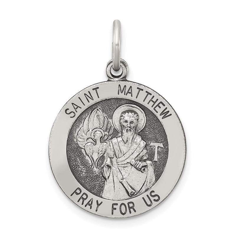 Sterlingsilber Antikisiert Saint Matthew Medaille