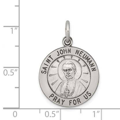 Sterlingsilber Antikisiert Saint John Neumann Medaille