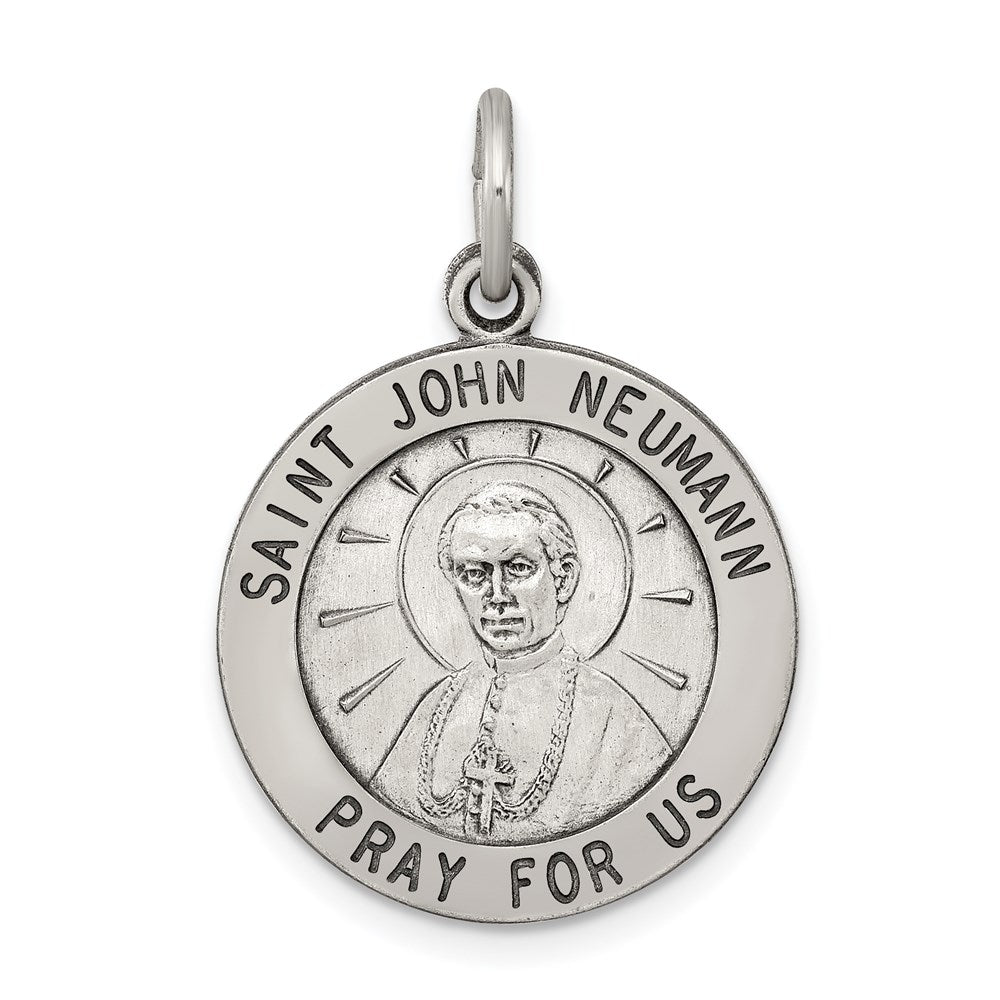 Sterlingsilber Antikisiert Saint John Neumann Medaille