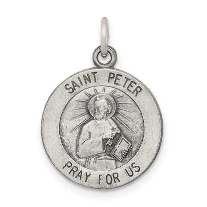 Sterlingsilber Antikisiert Saint Peter Medaille