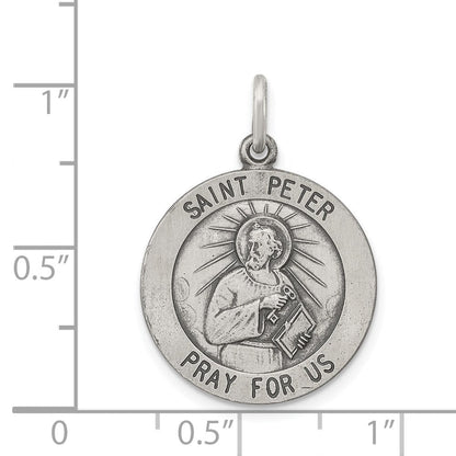 Sterlingsilber Antikisiert Saint Peter Medaille