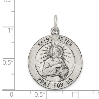 Sterlingsilber Antikisiert Saint Peter Medaille