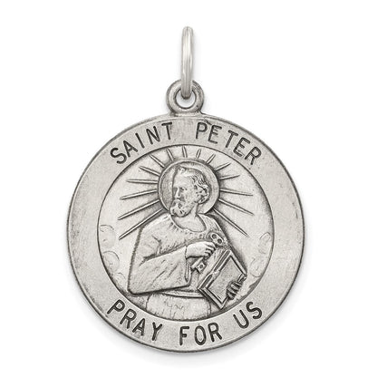 Sterlingsilber Antikisiert Saint Peter Medaille