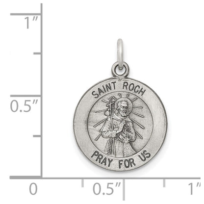 Sterlingsilber Antikisiert Saint Roch Medaille