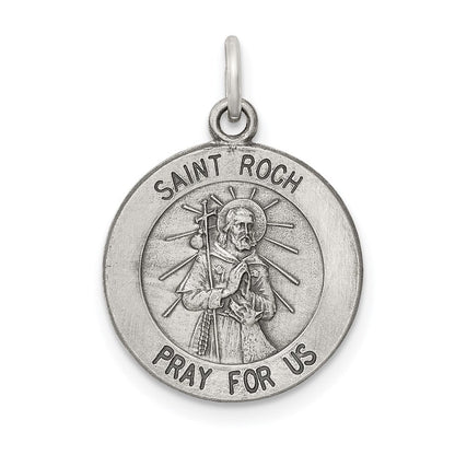 Sterlingsilber Antikisiert Saint Roch Medaille