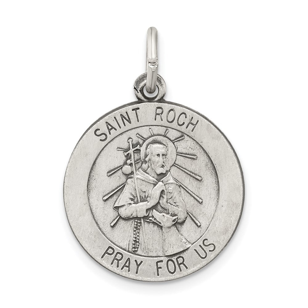 Sterlingsilber Antikisiert Saint Roch Medaille