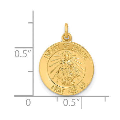 Sterlingsilber 24K Vergoldet Infant Of Prague Medaille